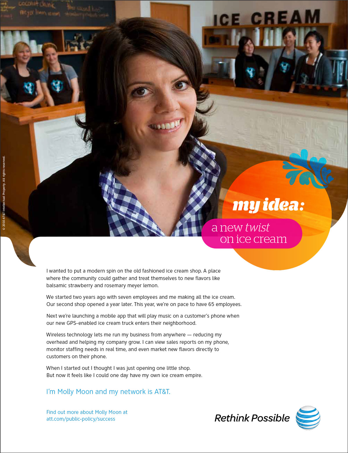 AT&T Molly Moon Small Business Success Story Print Ad