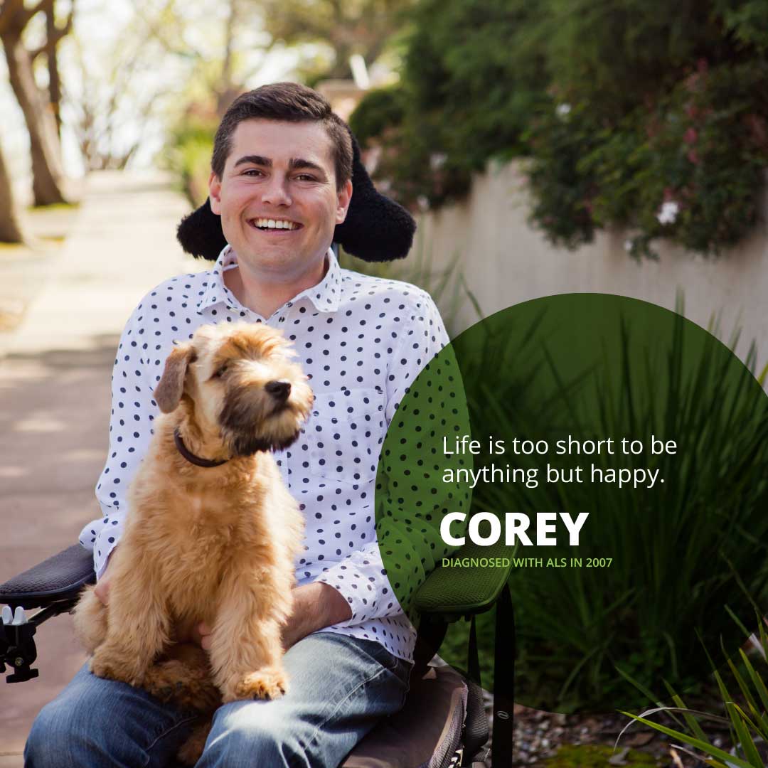 Portrait of Corey, diagnosed with ALS in 2007