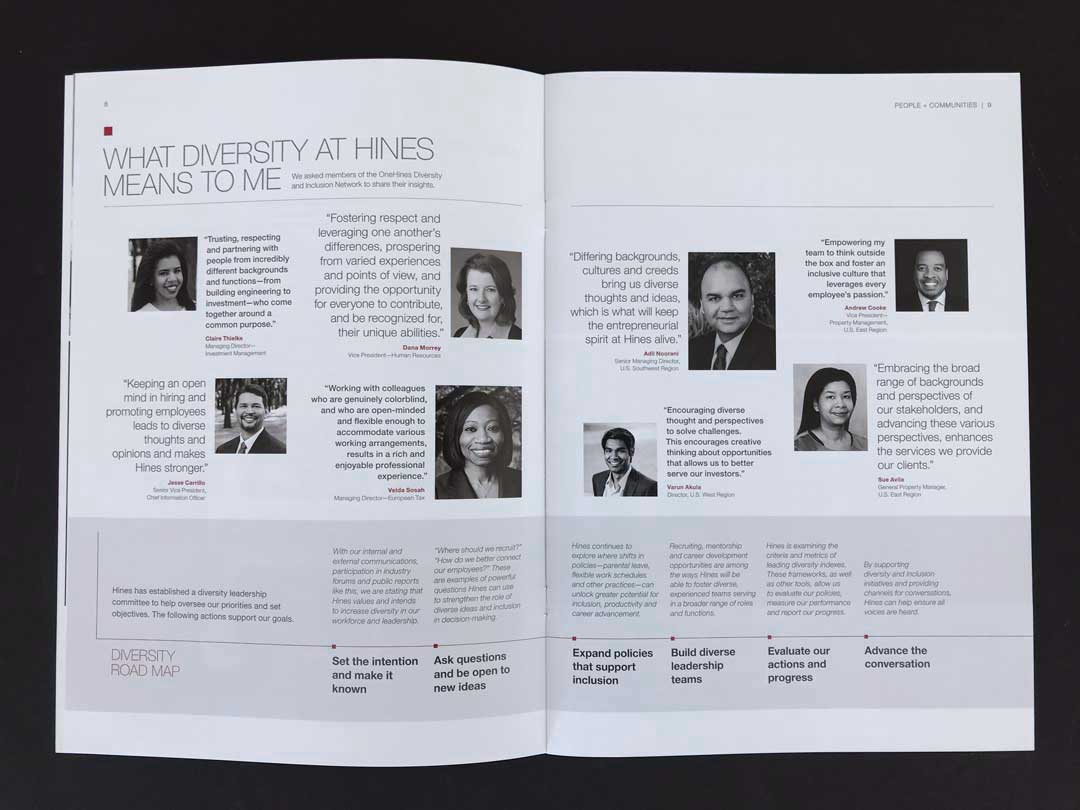Spreads from the Hines Sustainability Report