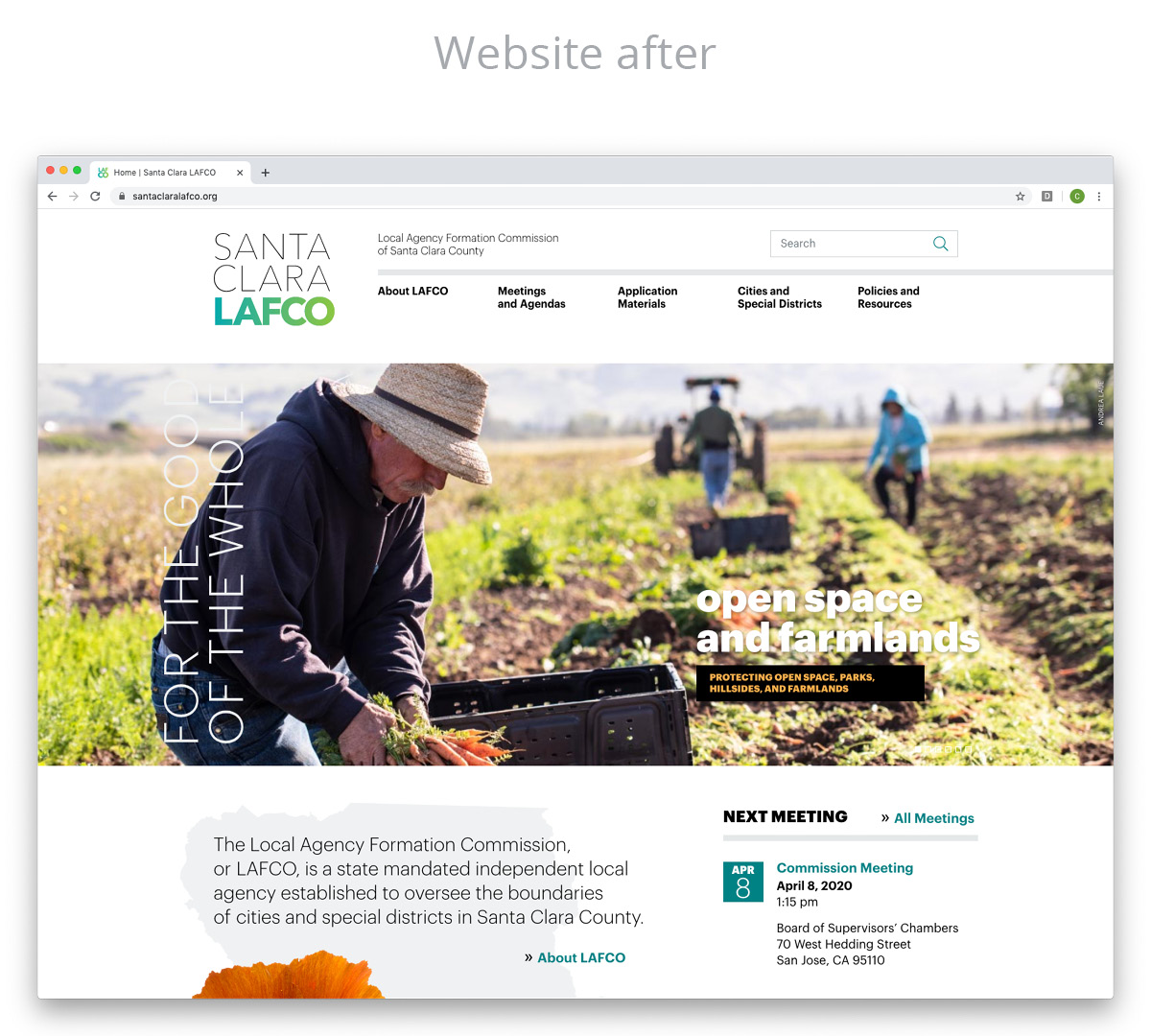 Screenshot of the new Santa Clara LAFCO website