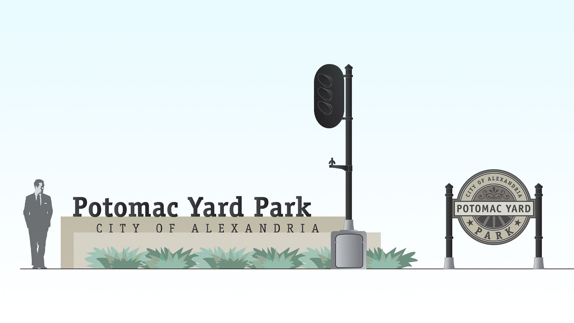 Monument signs concepts for Potomac Yard Park