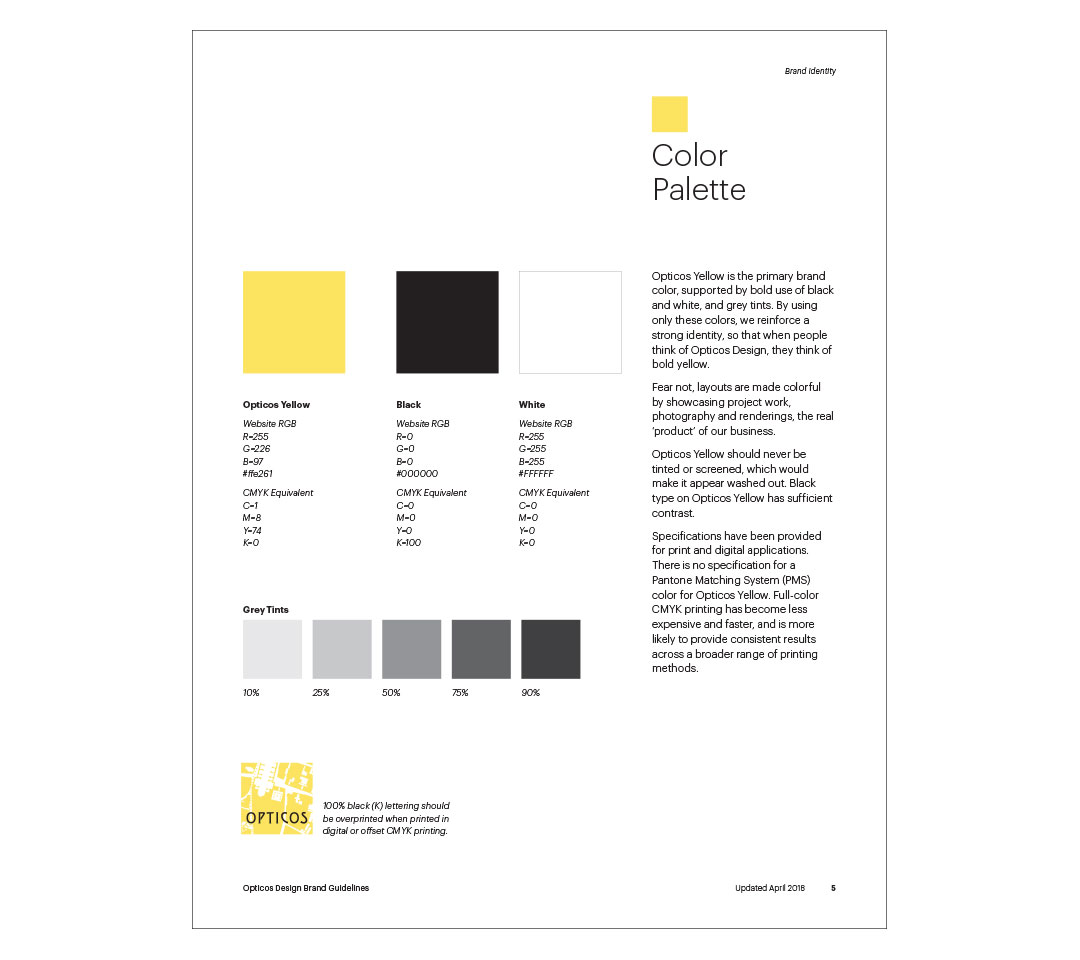 Pages from Opticos Style Guide