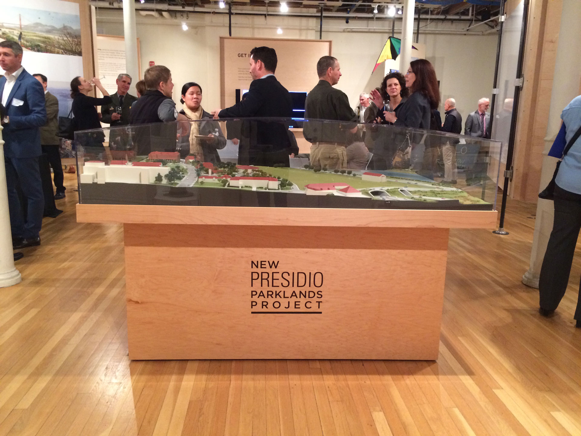 Scale model of the proposed park at a design lab exhibition in January 2015