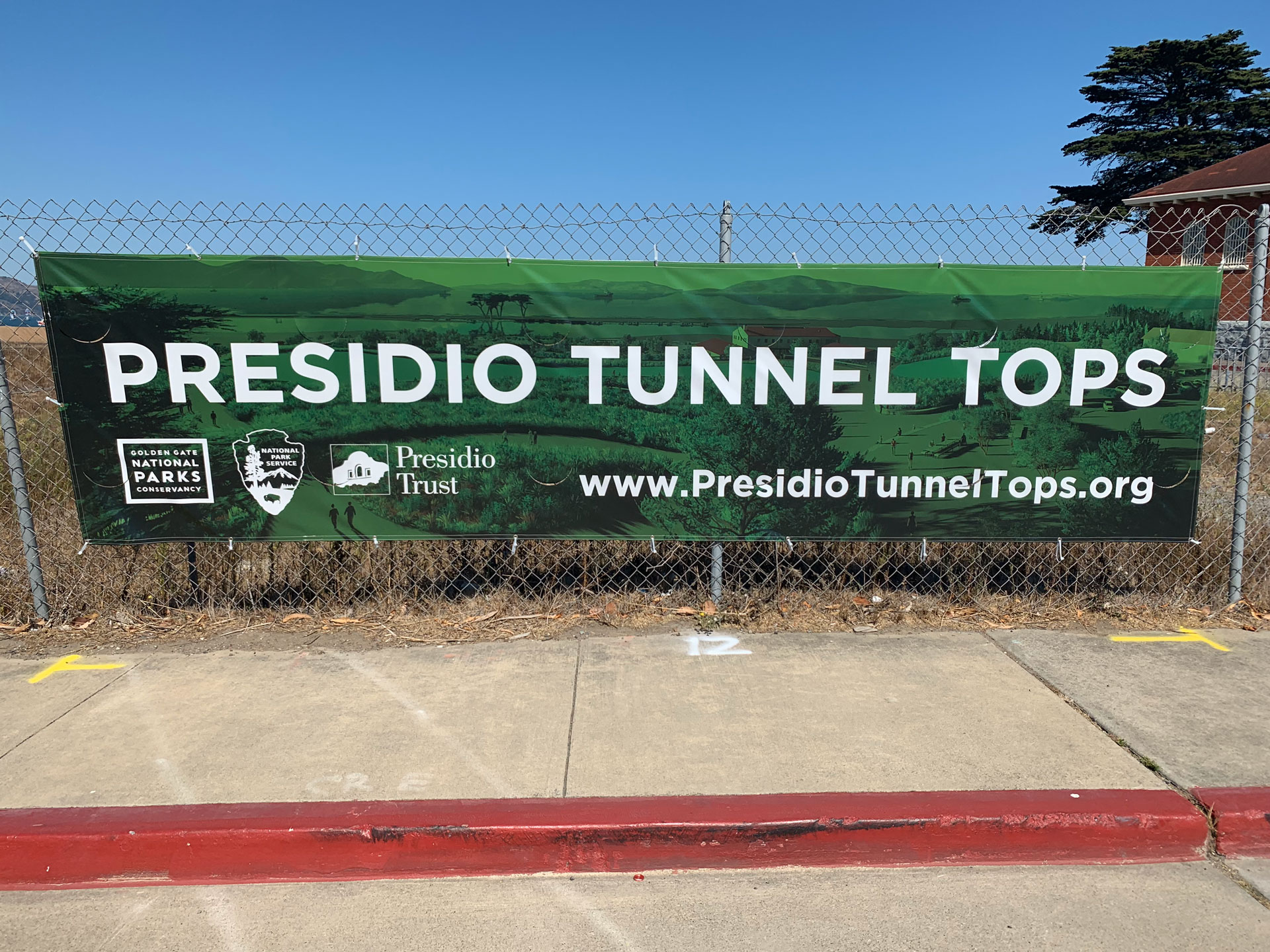 Installed construction banner.