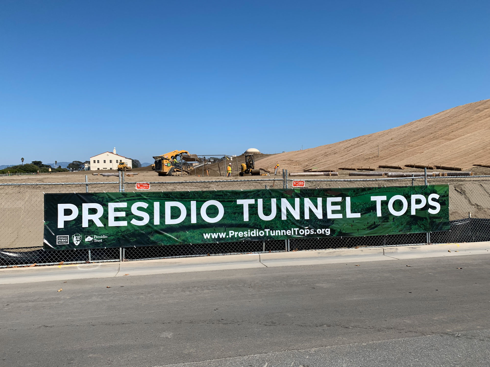 Installed construction banner.