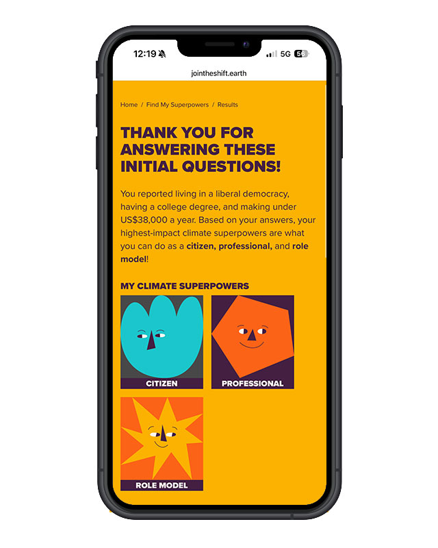 SHIFT website on mobile