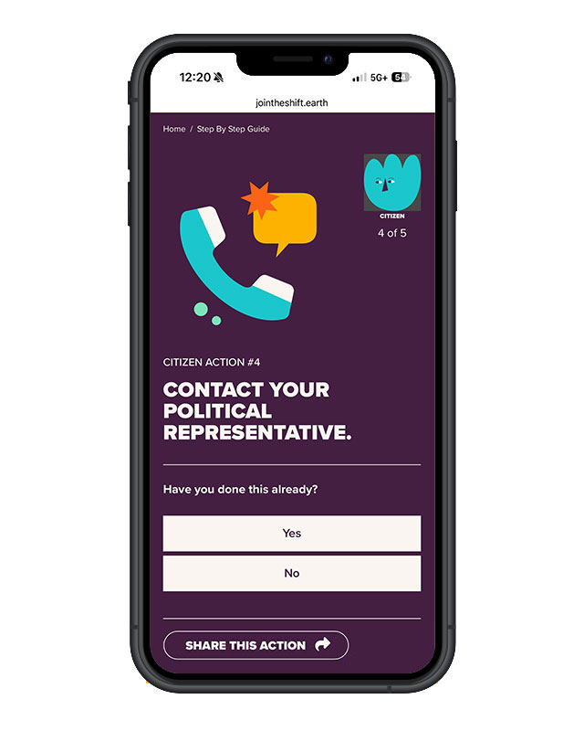 SHIFT website on mobile