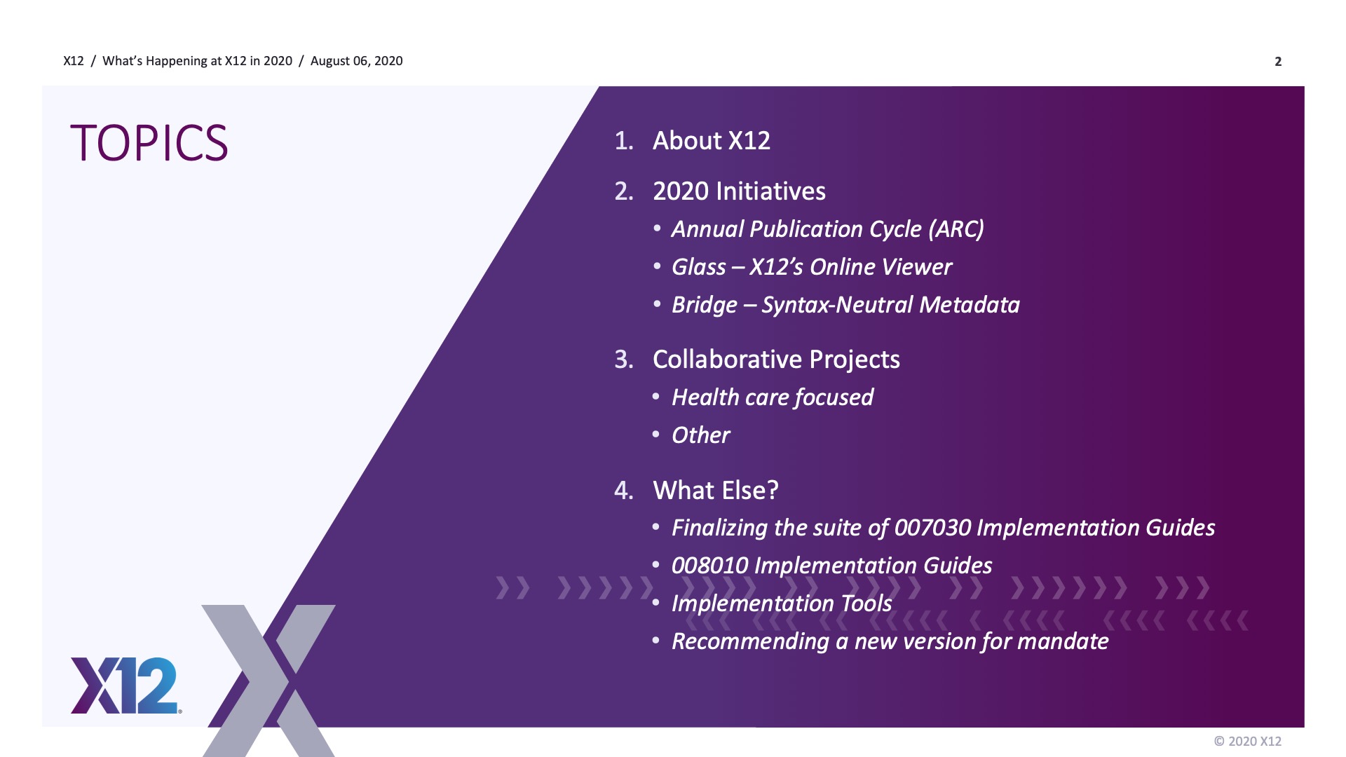 X12 presentation slide
